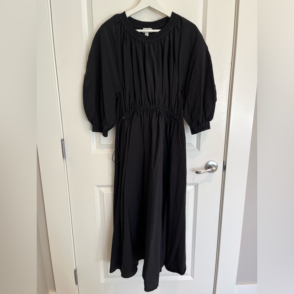 *EUC* COS VOLUME-SLEEVE MIDI DRESS BLACK | Size Small